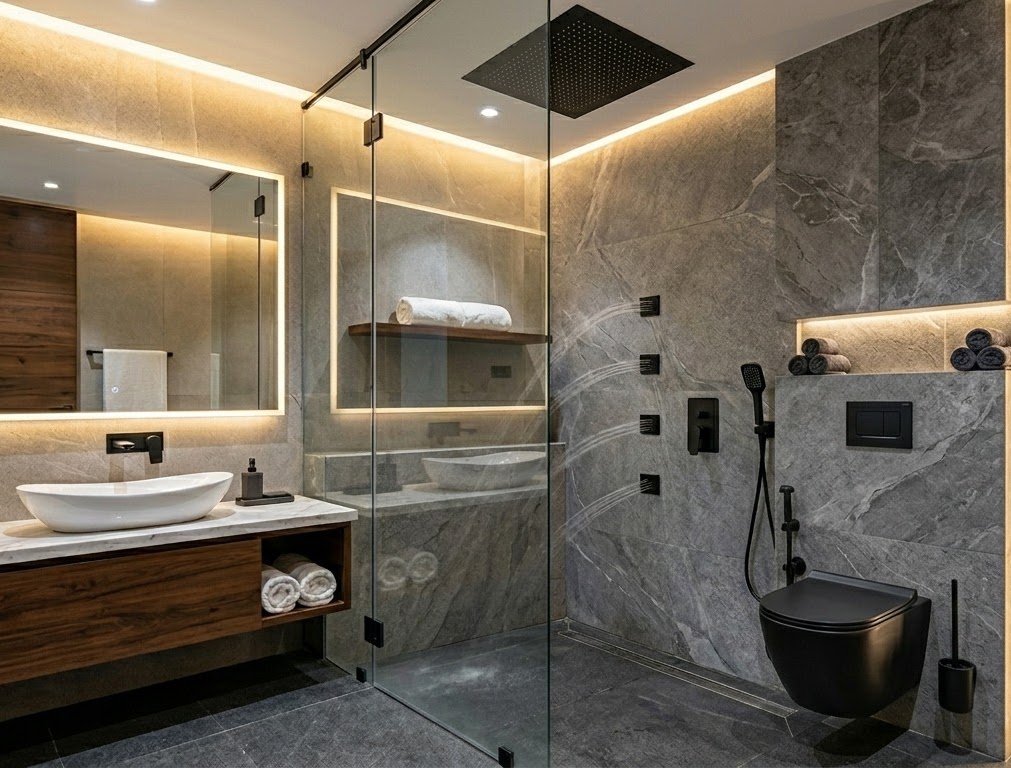 Modern luxury bathroom installation